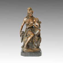 Классическая фигура Бронзовая скульптура Матери-дочери Декор дома Статуя из латуни TPE-057